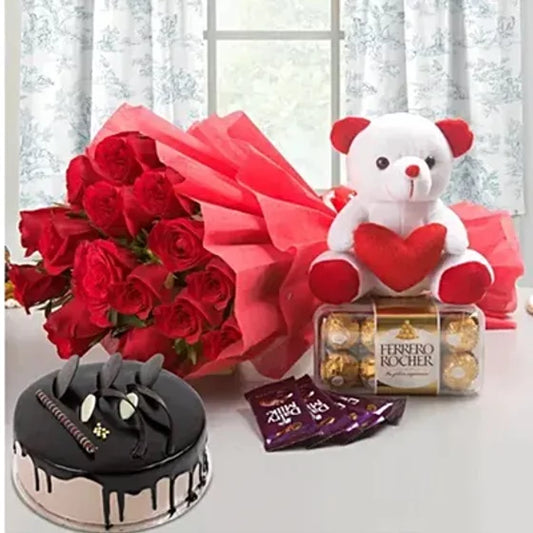 Buy/Sedn Love Combo and Chocolate Cake with online delivery from Baker's Wagon