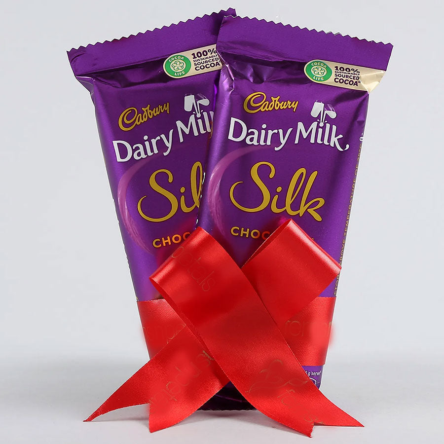 2 Pcs Dairy Milk Silk Gift Wrapped By Baker's Wagon