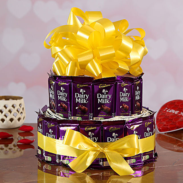 Buy or send 2 Layer Dairy Milk Chocolates Gift online with Bakers Wagon
