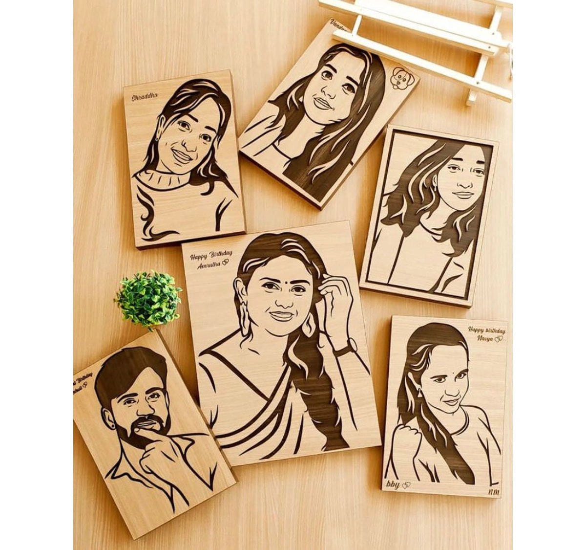Buy or send 3d Lasercut Wooden Portrait online with Bakers Wagon