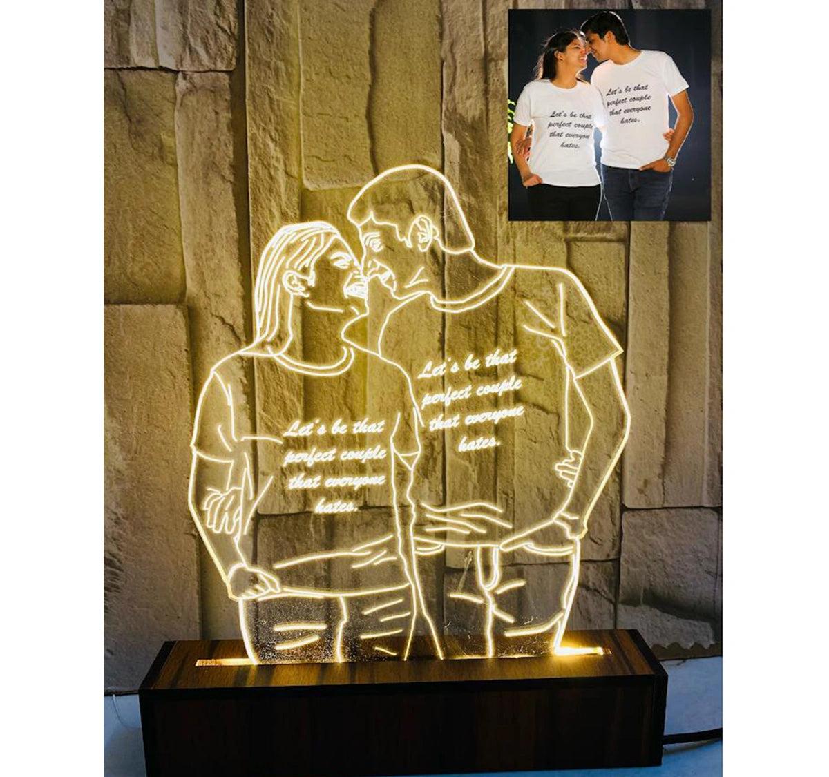 Buy or send Luminous Love Personalised Frame online with Bakers Wagon