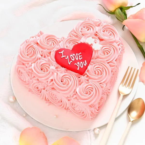 Buy or send Love Blossom Heart shape Cake online from Bakers Wagon