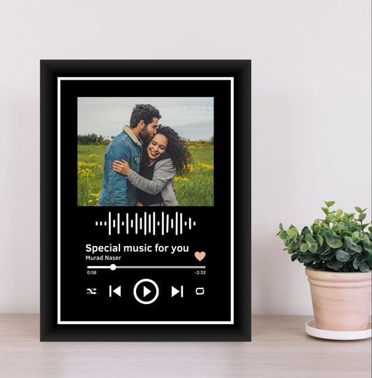 Buy or send personalised spotify sing black frame online from Bakers Wagon