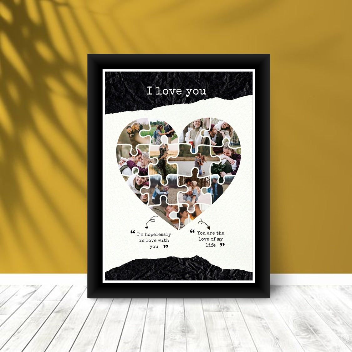 Buy or send Heartfelt Harmony Collage Black Frame online with bakers wagon