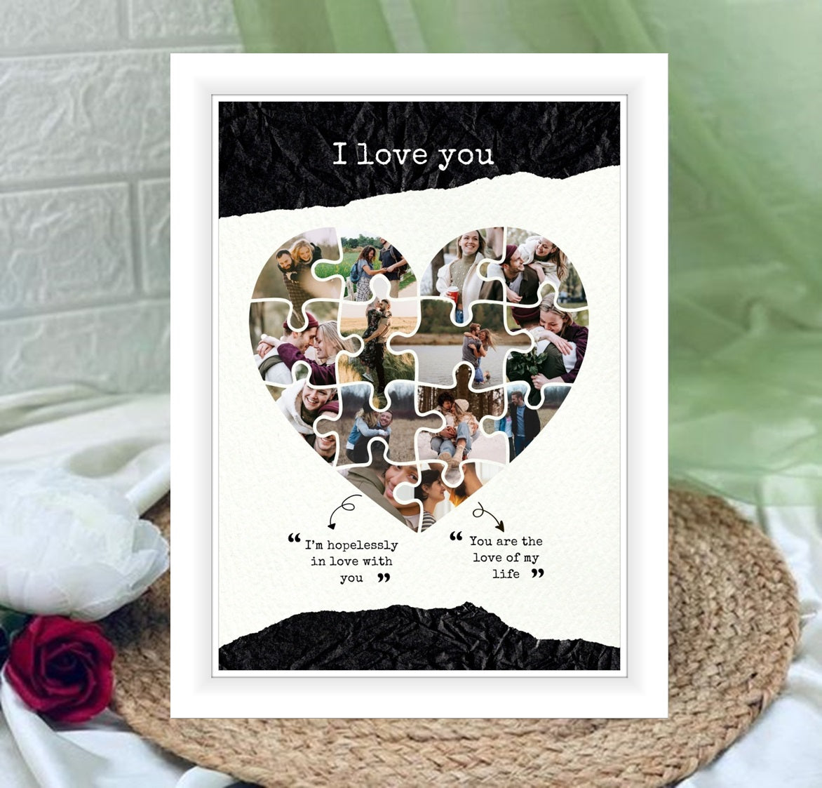 Buy or send Heartfelt Harmony Collage White Frame online with bakers wagon