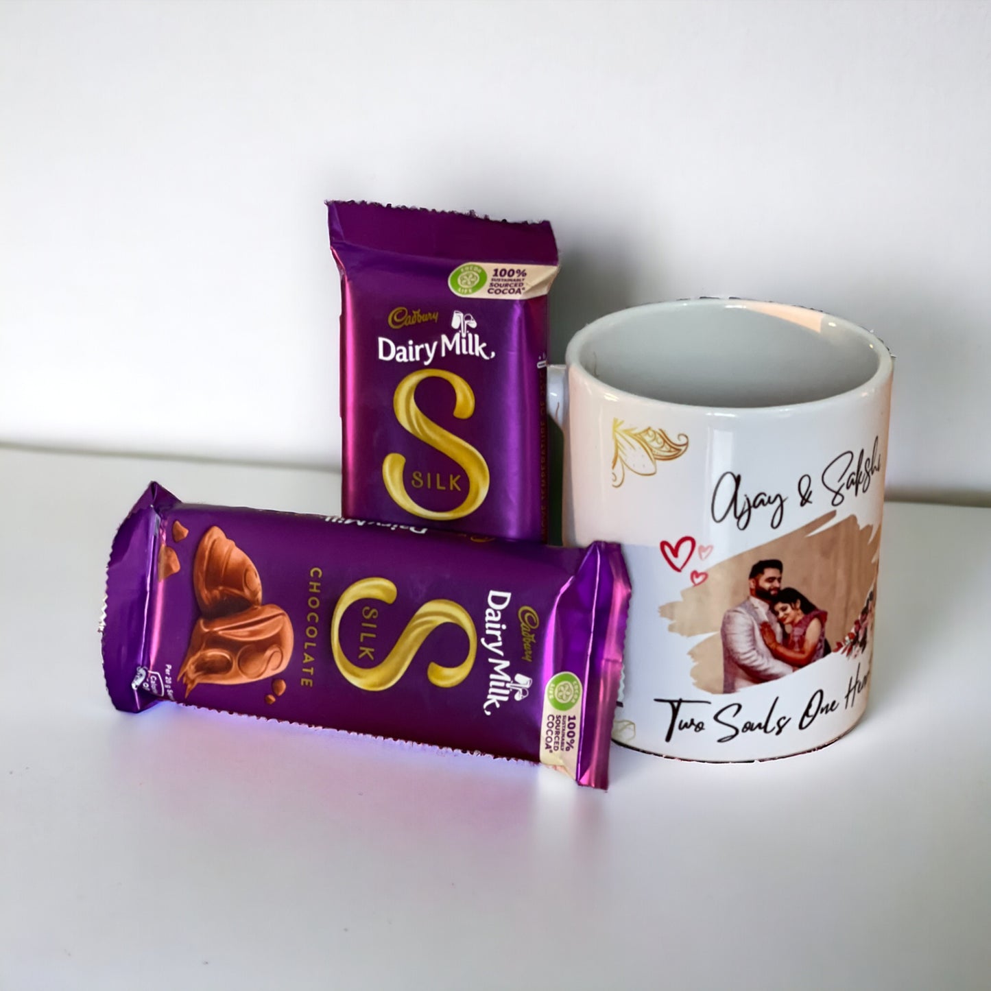 Buy or send personalised anniversary special mug with chocolates online with delivery from Bakers Wagon