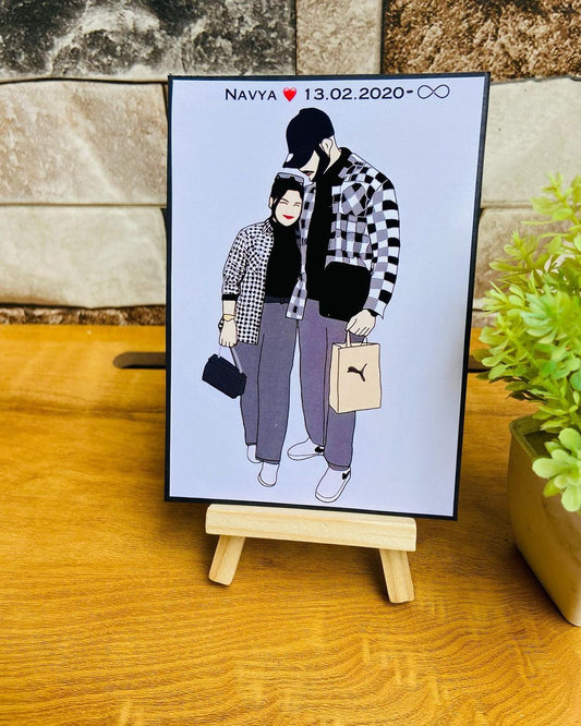 Buy or send Illustrative Personalised Couple Frame online from Baker's Wagon