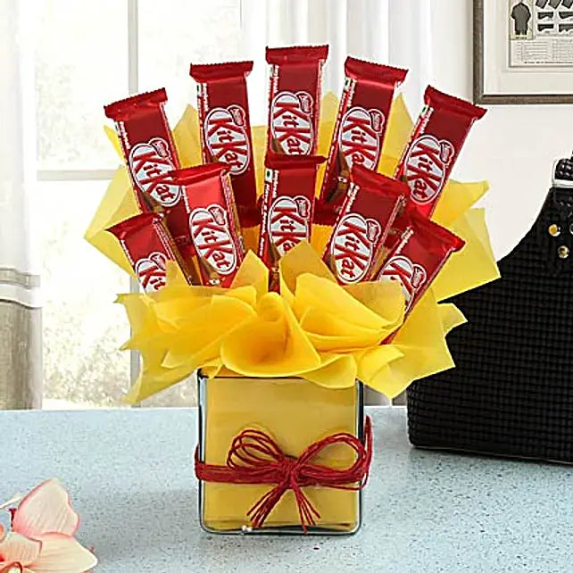Buy or send Kit Kat Vase Arrangement online with Bakers Wagon