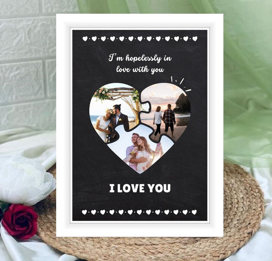 Buy or send Love's Affection Collage in White frame online with Bakers Wagon