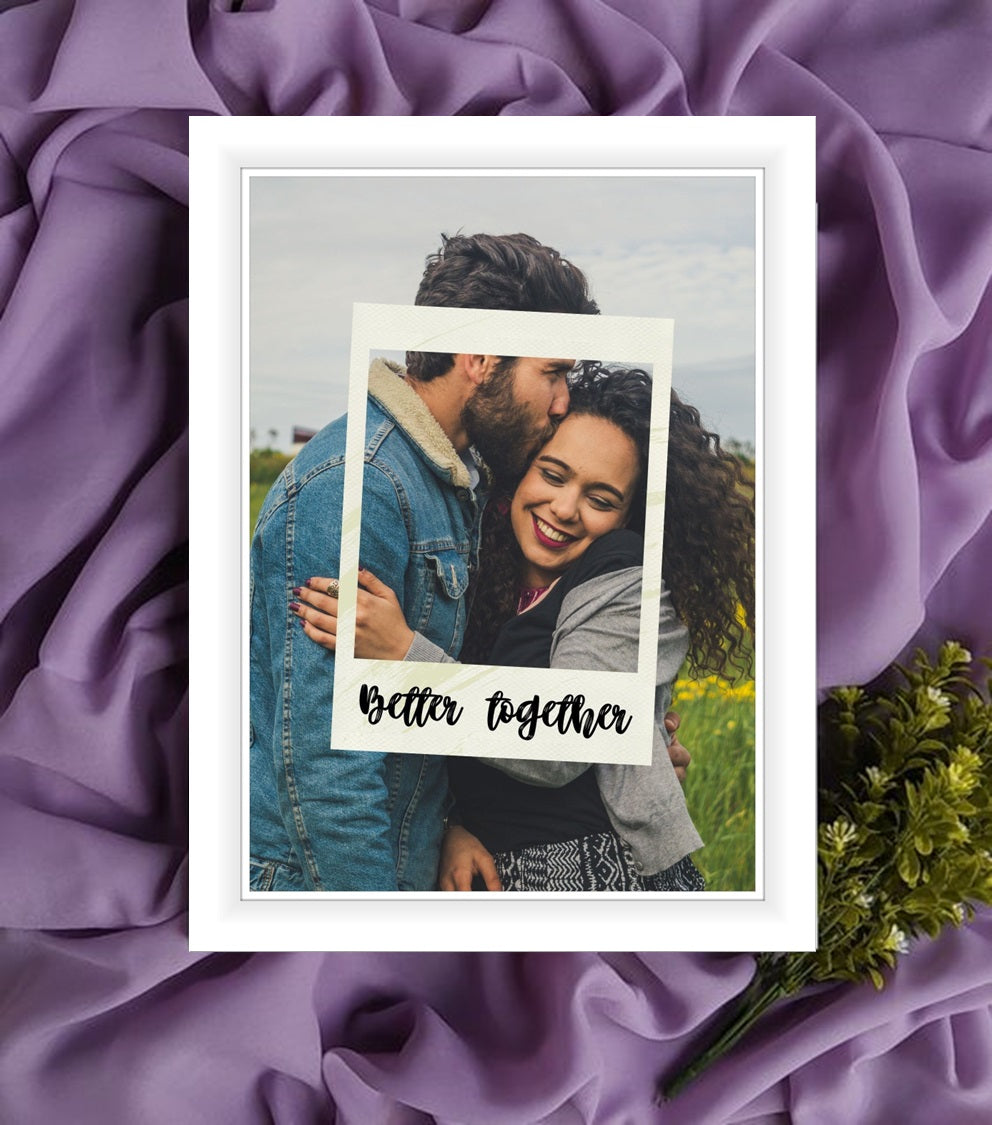 Buy or send Better Together white Frame For Couples online delivery by Bakers Wagon