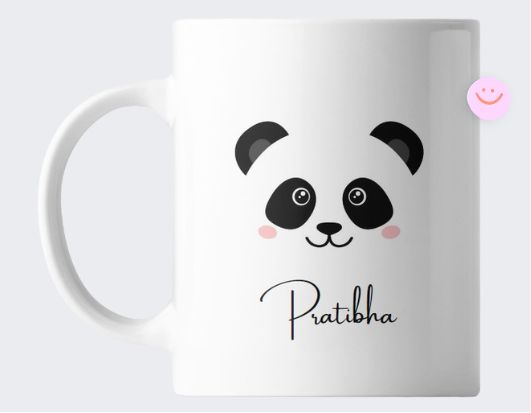 Buy or send Panda Face Personalised Mug with delivery across India by Bakers Wagon.