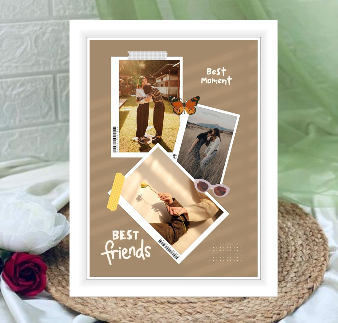 Buy or send Personalised white Frame for Best Friends online with bakers wagon