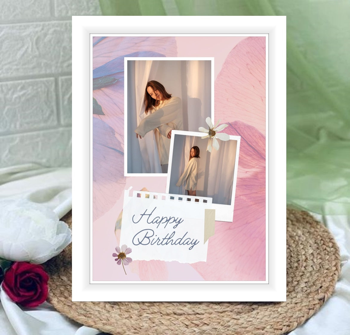 Buy or send Personalised White Birthday Frame online with delivery by Bakers Wagon