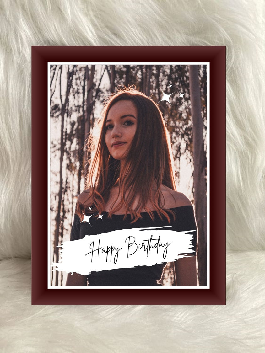 Buy or send Personalised Birthday Photo Frame Brown colour online from bakers wagon