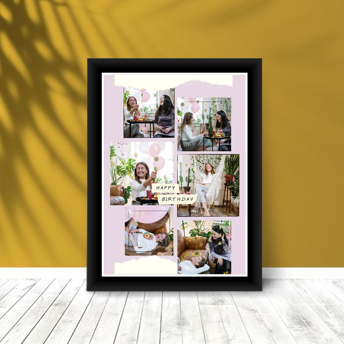 Buy or send Personalised Picture Collage Black Birthday Frame online with Bakers Wagon