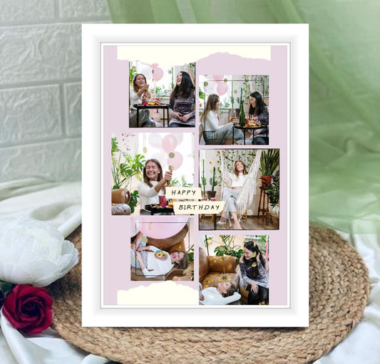 Buy or send Personalised Picture Collage White Birthday Frame online with Bakers Wagon