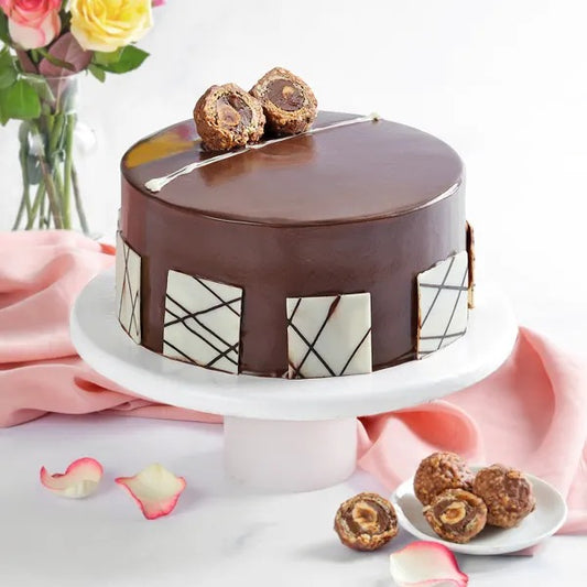 Buy or send Rocher Delight Chocolate Cake online with free delivery from Baker's Wagon