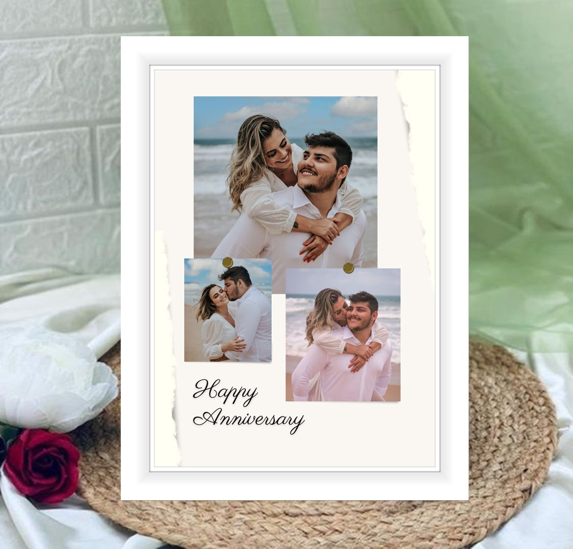 Buy or send Personalised Anniversary Special White Frame online with free delivery all over India by Bakers Wagon