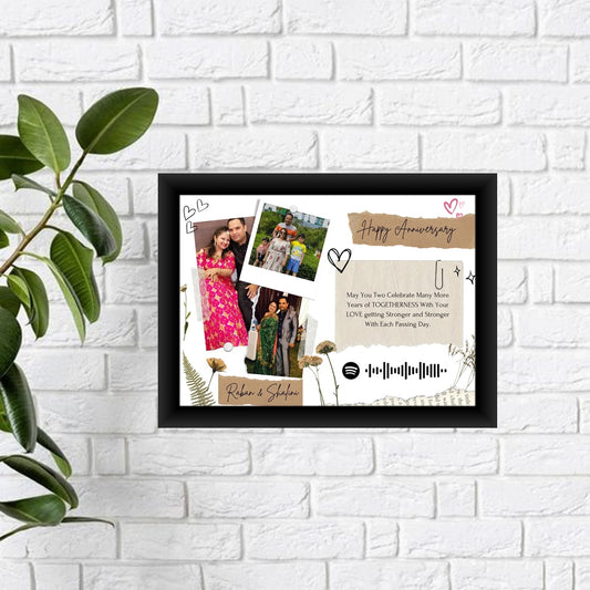 Buy or send Spotify Personalised Anniversary Black Frame online from Bakers Wagon