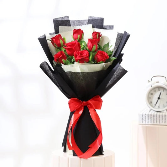 Buy or send Vibrant Red Roses Bouquet online with delivery from bakers wagon