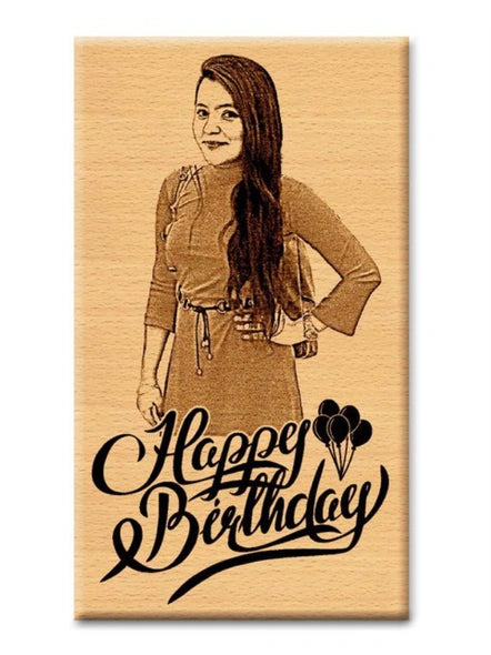 Wooden Engraved Photo Frame For Birthday