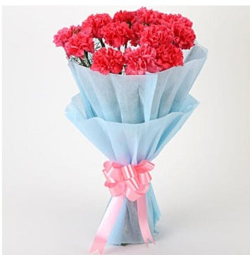 Buy/Send 15 Pink Carnations Bouquet online with Baker's Wagon