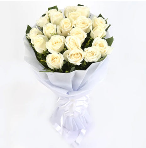 Buy/Send 20 White Roses Bouquet online with Baker's Wagon