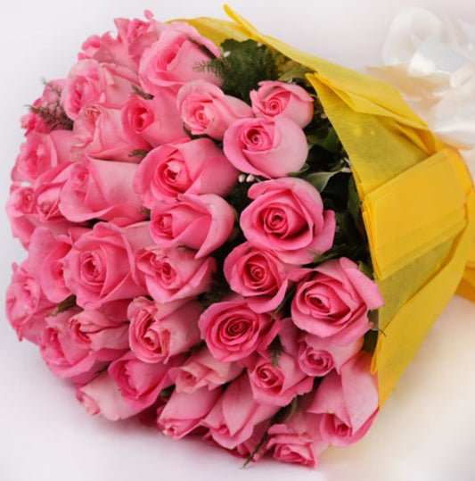 Buy/Send 50 Pink Roses Bouquet online with Baker's Wagon