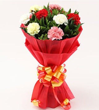 Buy/Send 8 Mixed Carnations Bouquet Online with Baker's Wagon