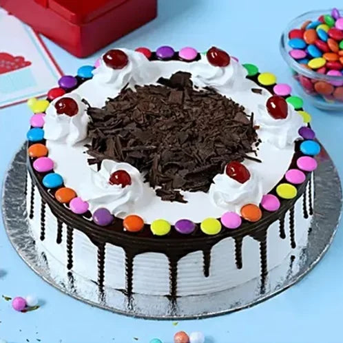 Buy/Send Black Forest Cake with Gems online with Baker's Wagon