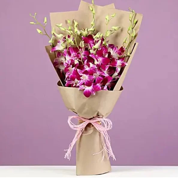 Buy/Send Beautiful 10 Royal Orchids Bouquet online with Baker's Wagon