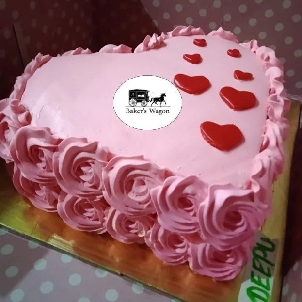 Buy/Send Heart Shape Vanilla Cake with online delivery from Baker's Wagon