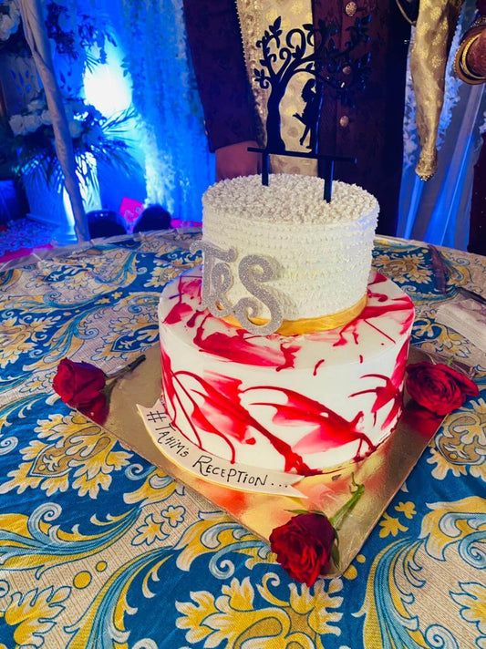 Buy/Send Beautiful Designer Wedding Cake Online with Baker's Wagon