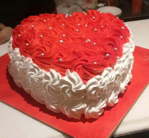 Delightful Heart Shape Red Velvet Cake