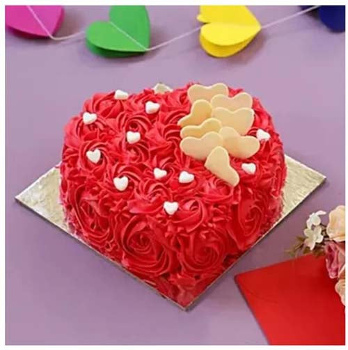 Beautiful Heart Shape Red Velvet Cake