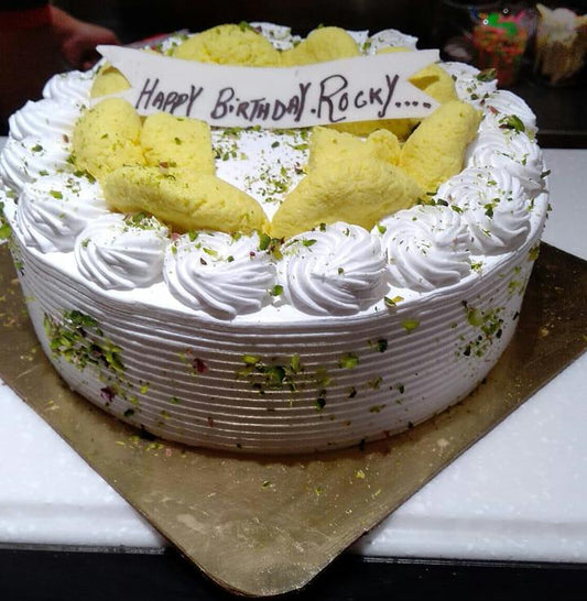 Vanilla Flavoured Pista Rasmalayi Cake
