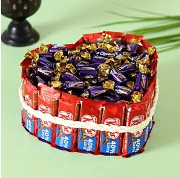 Buy/Send Kitkat Chocolairs Heartly Arrangement with online delivery from Baker's Wagon