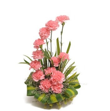 Buy/Send Pink Carnations Basket Arrangement with online delivery from Baker's Wagon